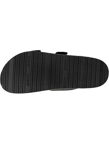 Sandalias con correas dobles ultra cómodas, plantilla de cuero isotoner