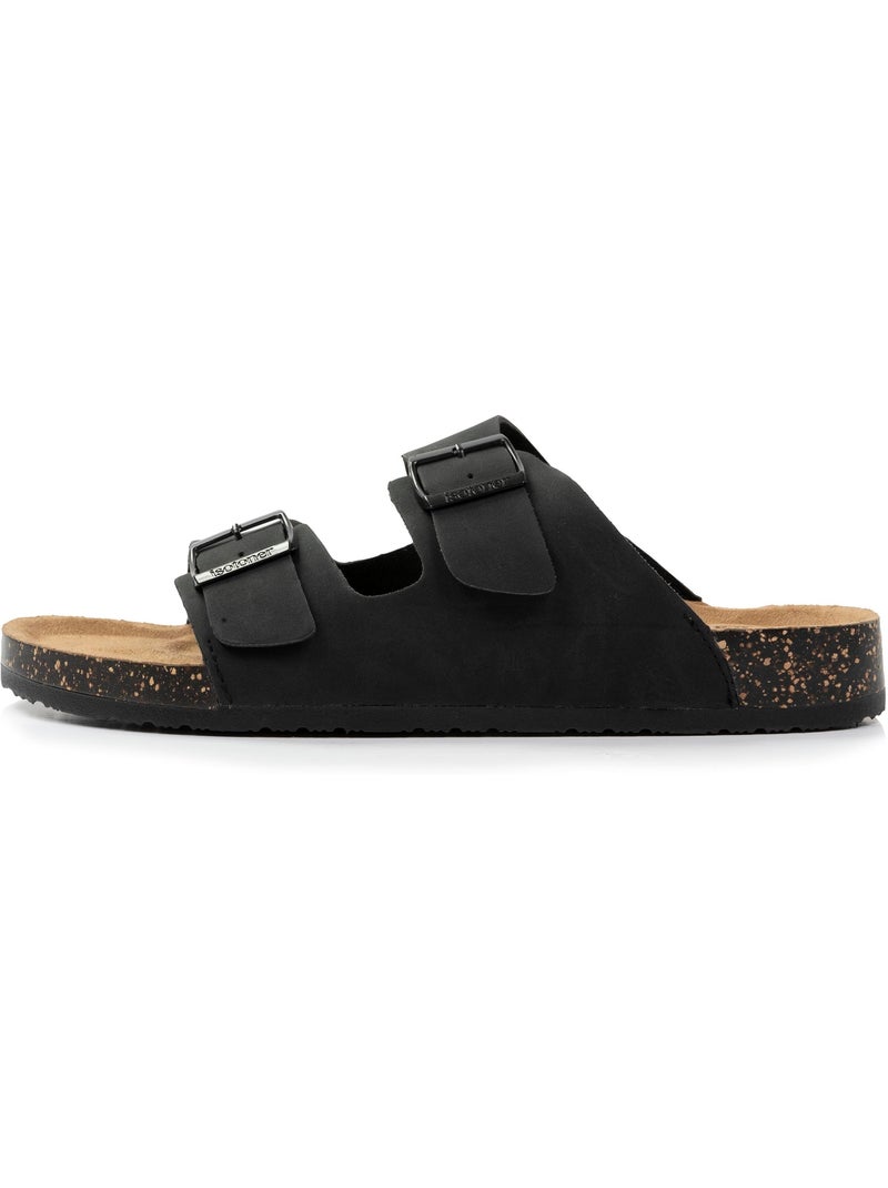 Sandalias con correas dobles ultra cómodas, plantilla de cuero  isotoner Negro - Kiabi