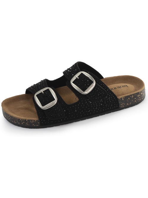 Sandalias con correas dobles ultra cómodas, plantilla de cuero isotoner - Kiabi Sandalias con correas dobles ultra cómodas, plantilla de cuero isotoner - Kiabi