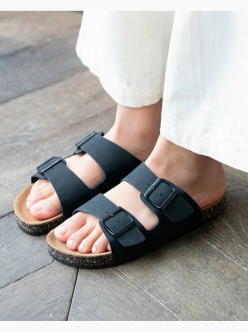 Sandalias con correas dobles ultra cómodas, plantilla de cuero isotoner - Kiabi Sandalias con correas dobles ultra cómodas, plantilla de cuero isotoner - Kiabi