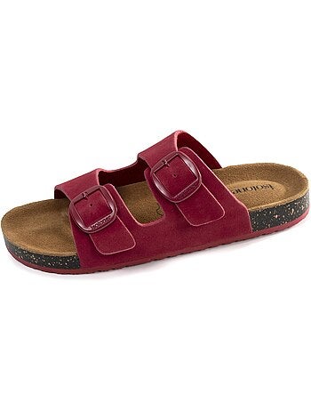 Sandalias plantilla de cuero parche confort everywear tacón isotoner