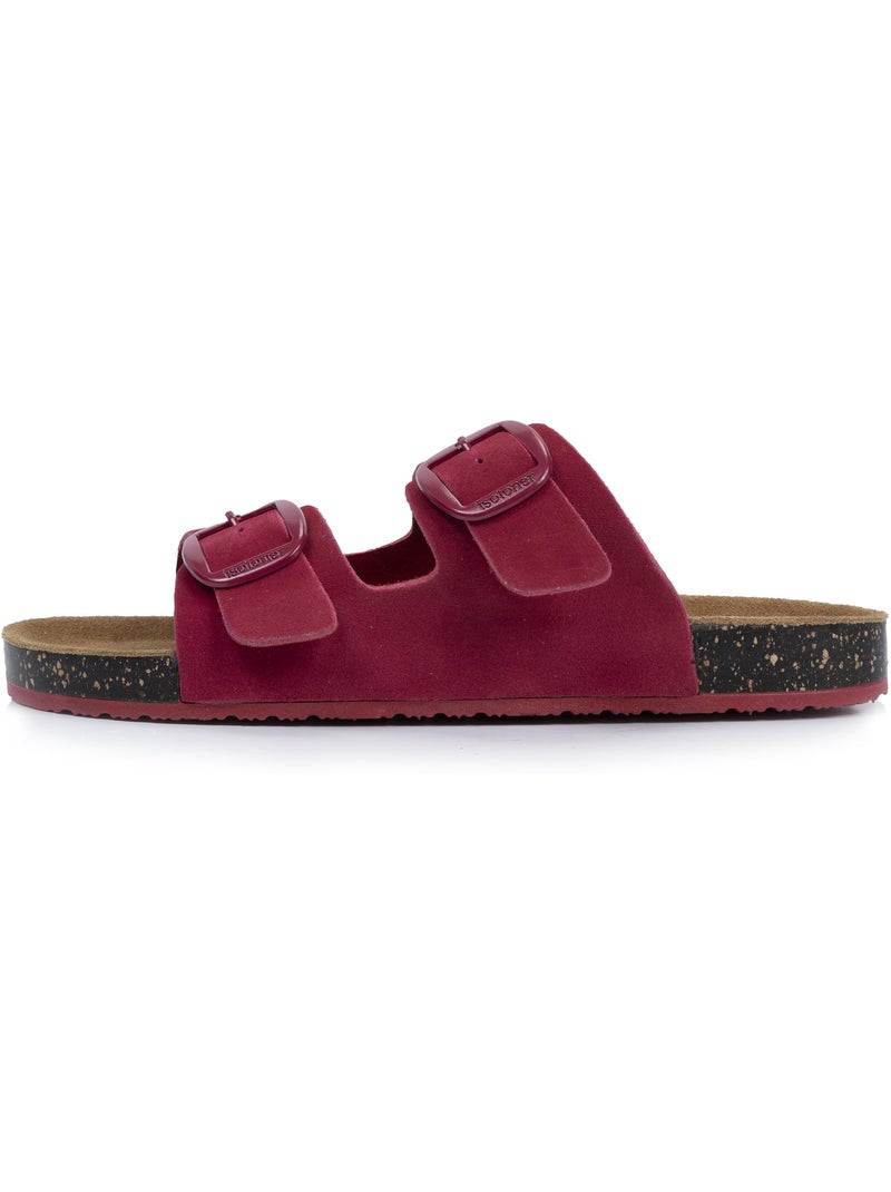 Sandalias con correas dobles ultra cómodas, plantilla de cuero  isotoner Rosa frambuesa - Kiabi