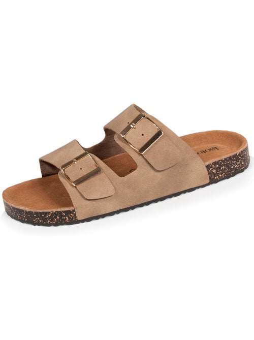 Sandalias con correas dobles ultra cómodas, plantilla de cuero isotoner - Kiabi Sandalias con correas dobles ultra cómodas, plantilla de cuero isotoner - Kiabi