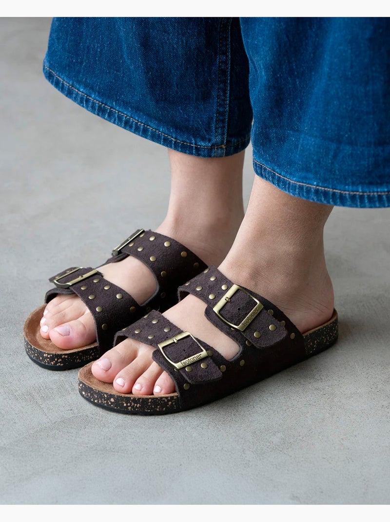 Sandalias con correas dobles ultracómodas  Isotoner Marrón chocolate - Kiabi