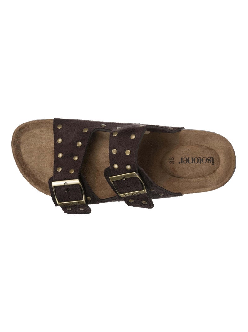 Sandalias con correas dobles ultracómodas  Isotoner Marrón chocolate - Kiabi