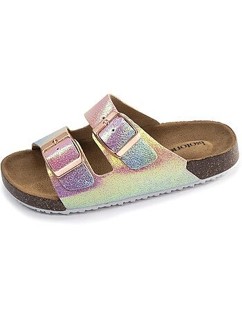 Sandalias sandalias de doble tira, cómodas, suela ligera, sandalias de playa, isotoner