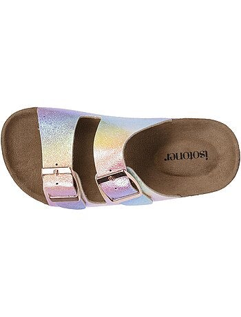 Sandalias sandalias de doble tira, cómodas, suela ligera, sandalias de playa, isotoner