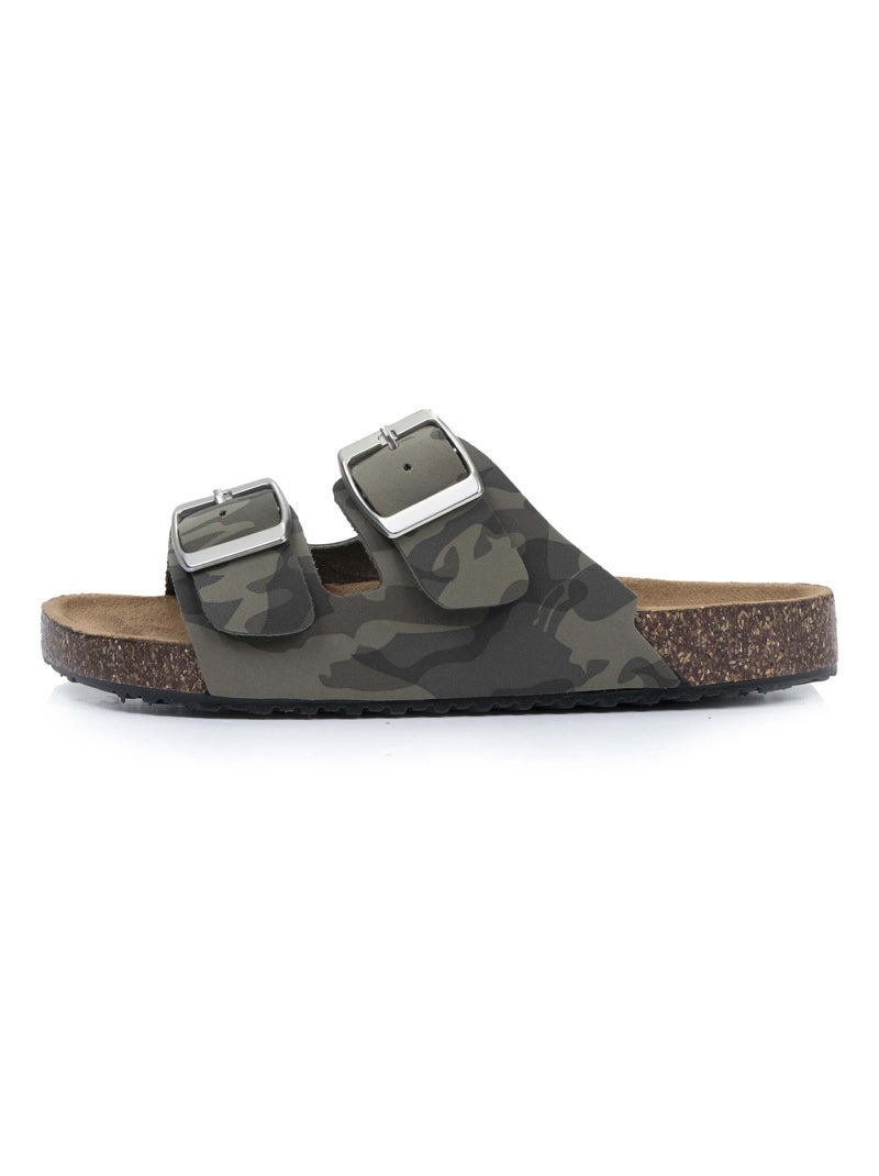 Sandalias con correas dobles ultracómodas  Isotoner Verde - Kiabi