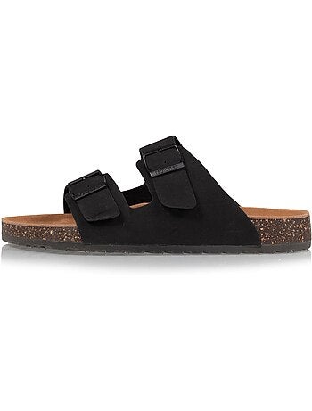 Sandalias con correas ultracómodas, plantilla de cuero isotoner