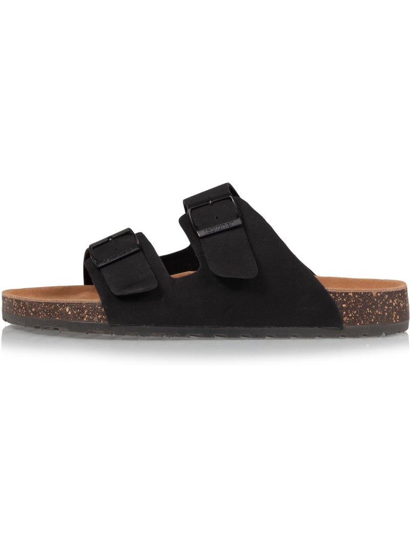 Sandalias con correas ultracómodas, plantilla de cuero  isotoner Negro - Kiabi