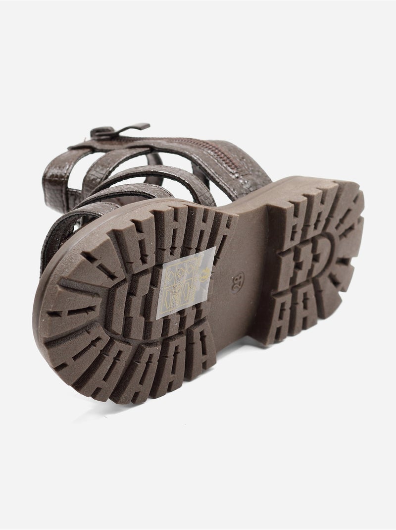 Sandalias con cremallera Marrón - Kiabi