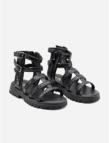 Sandalias con cremallera