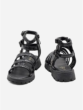 Sandalias con cremallera