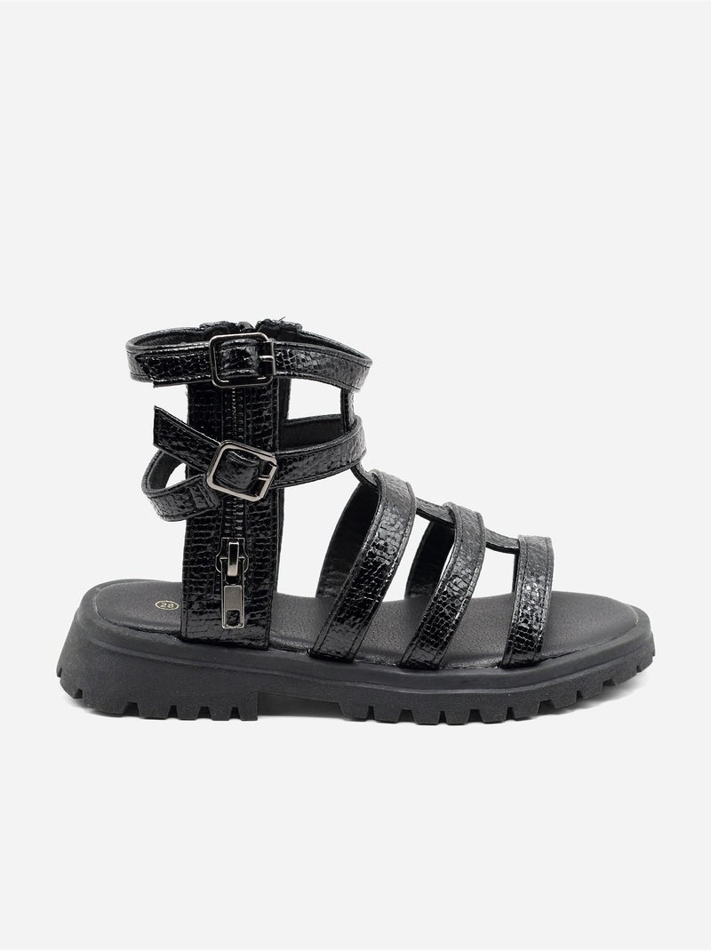 Sandalias con cremallera Negro - Kiabi