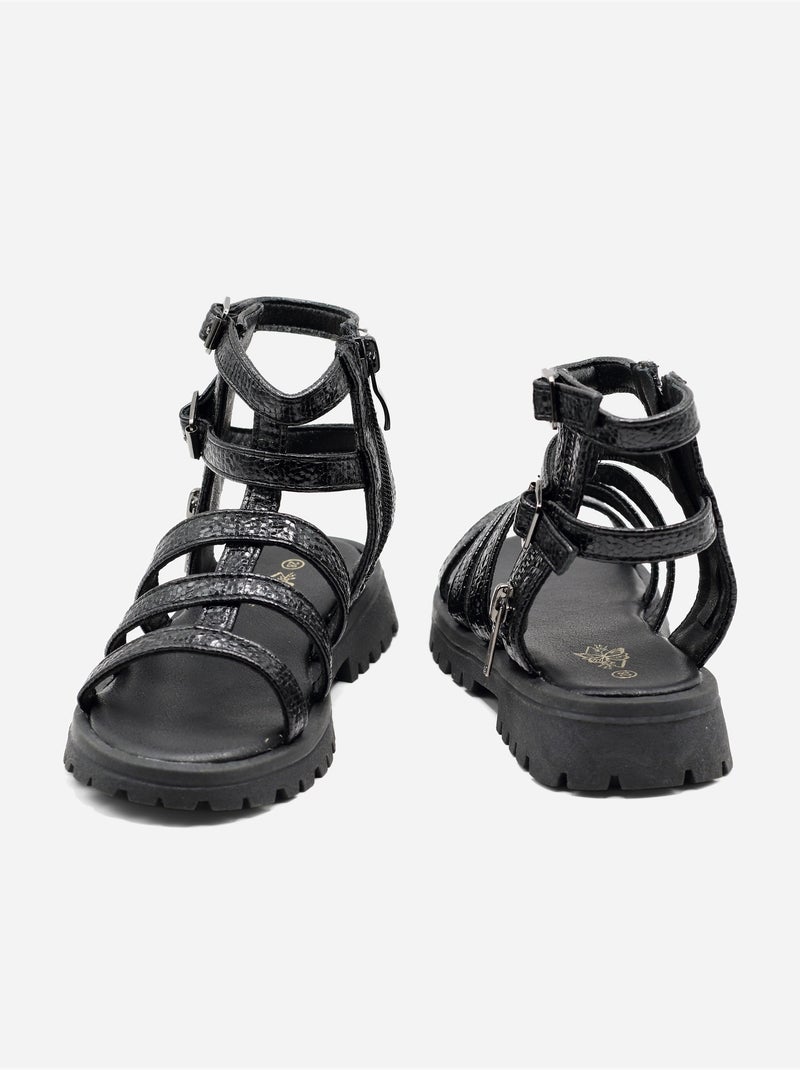 Sandalias con cremallera Negro - Kiabi