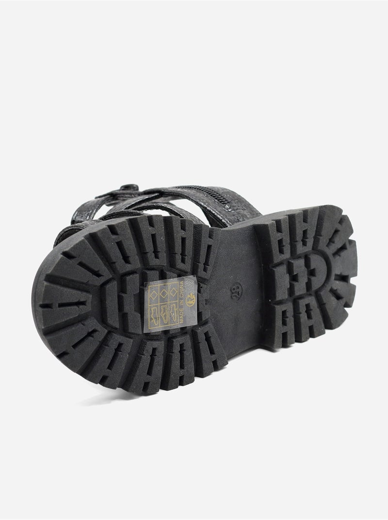 Sandalias con cremallera Negro - Kiabi