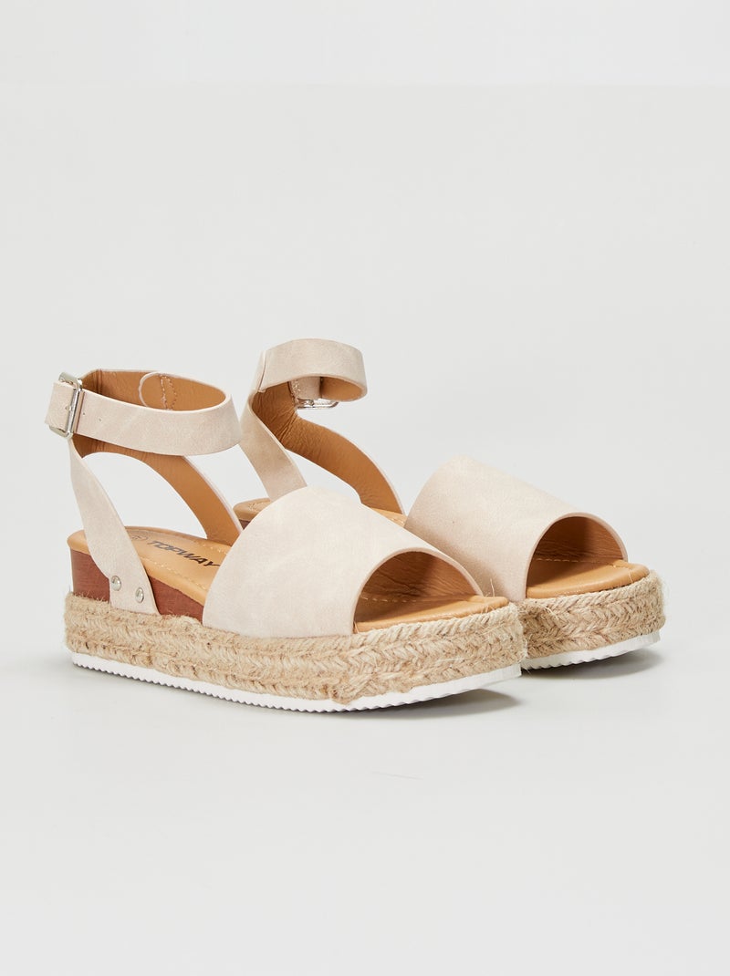 Sandalias con cuña BEIGE - Kiabi