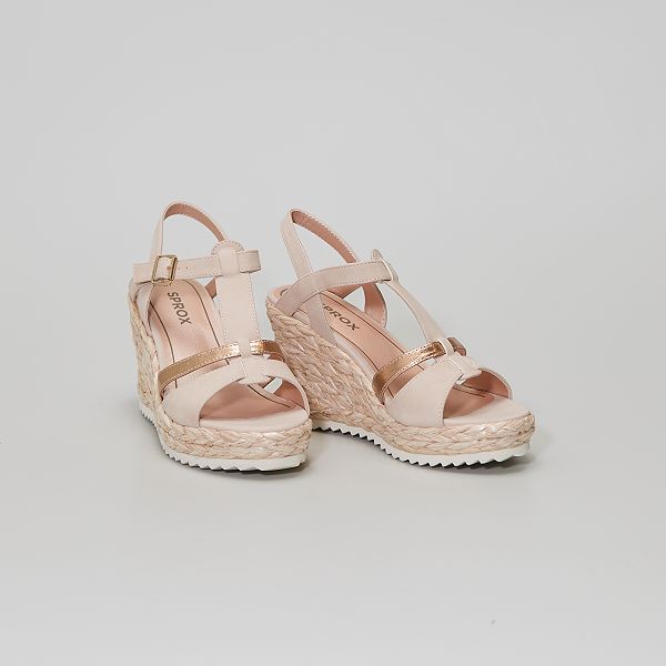 Sandalias con cuña de esparto null - BEIGE - Kiabi - 28,00€
