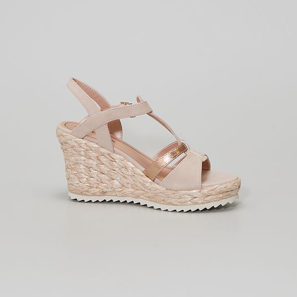 Sandalias con cuña de esparto null - BEIGE - Kiabi - 28,00€