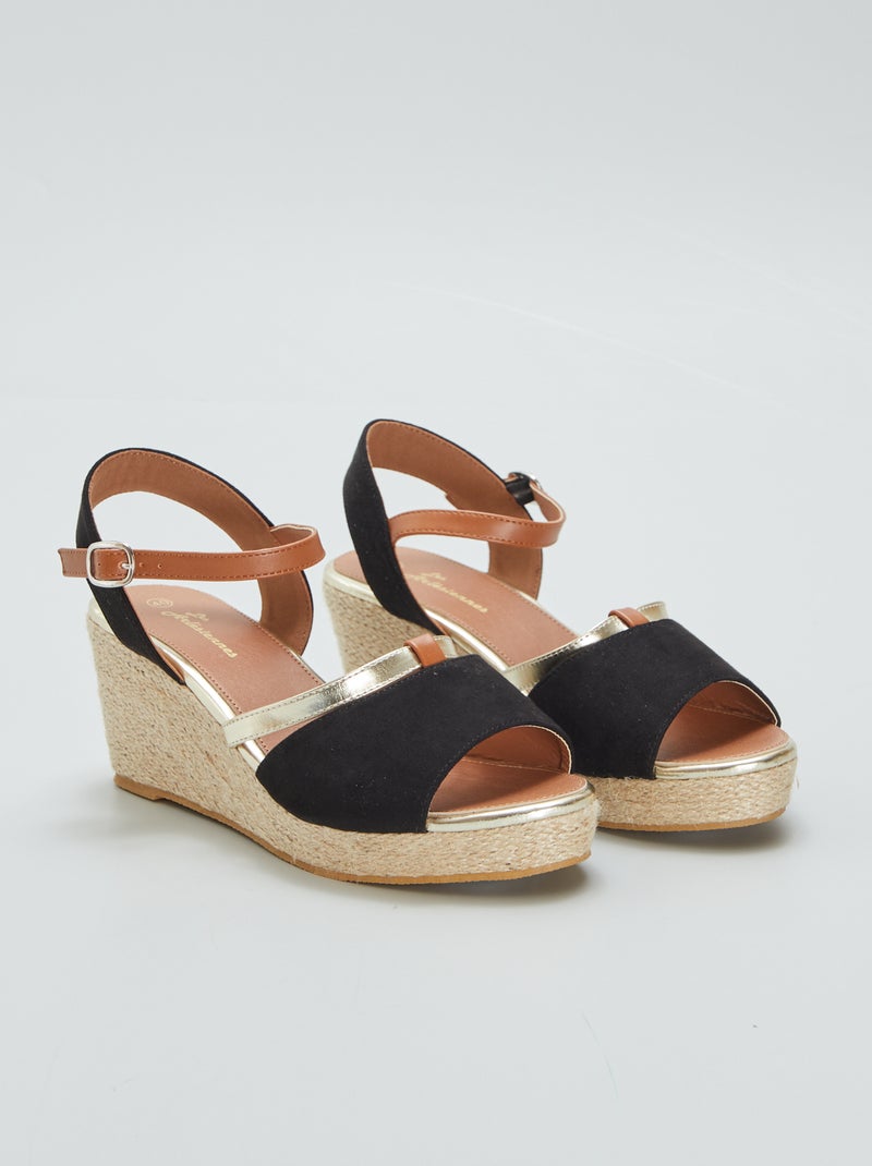 Sandalias con cuña NEGRO - Kiabi