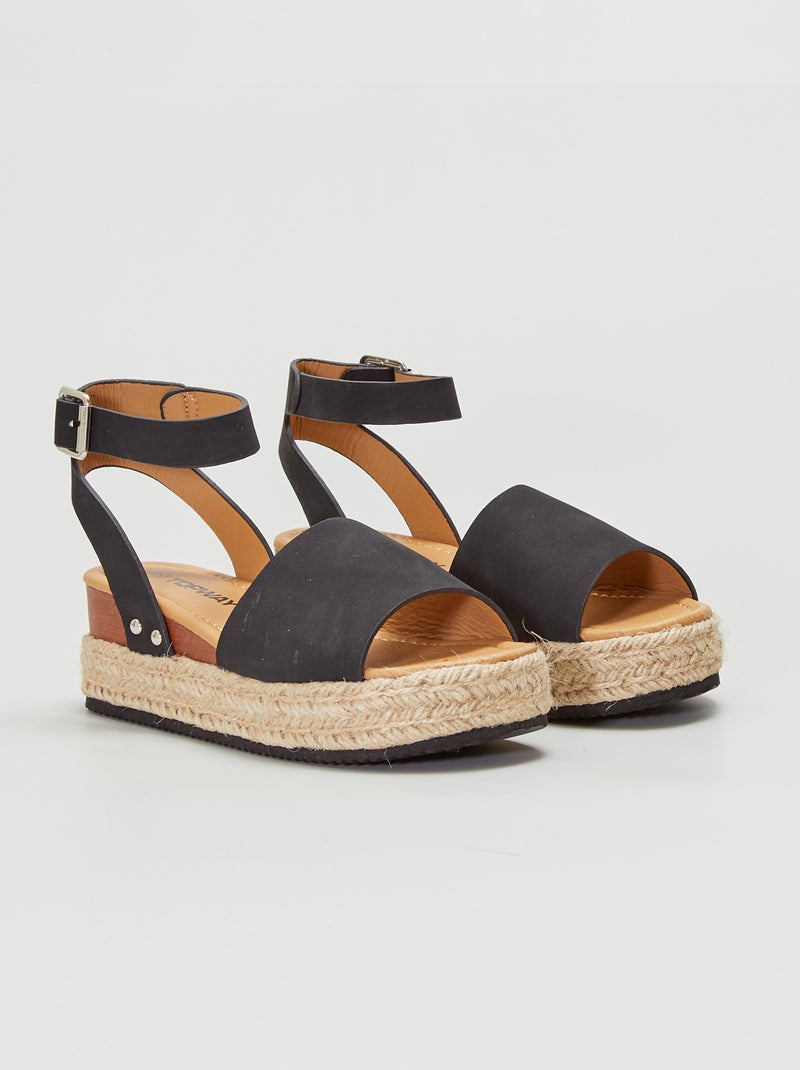Sandalias con cuña negro - Kiabi