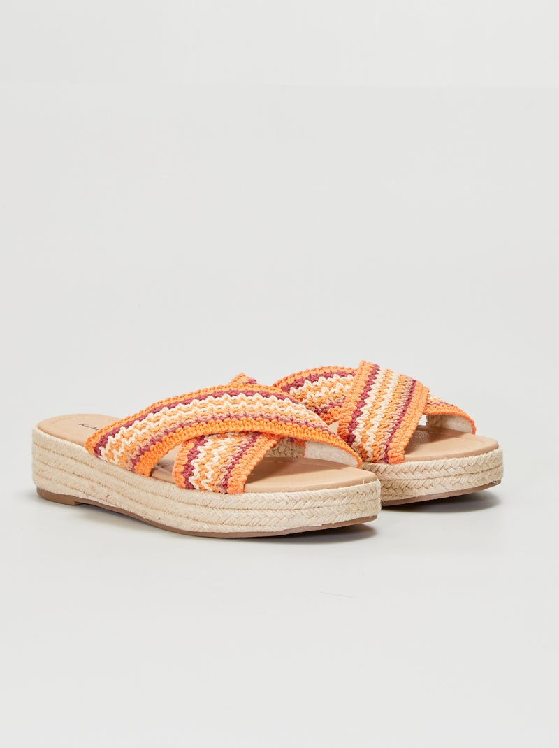 Sandalias con cuña ROJO - Kiabi