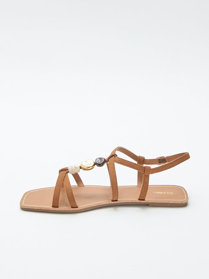 Sandalias con detalles de joyas Marron - Kiabi