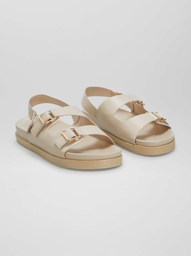 Sandalias con doble tira BLANCO - Kiabi