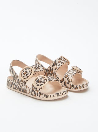 Sandalias con doble tira de goma moldeada