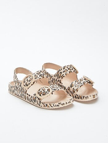 Sandalias con doble tira de goma moldeada