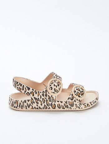 Sandalias con doble tira de goma moldeada