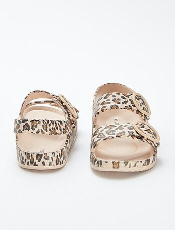Sandalias con doble tira de goma moldeada