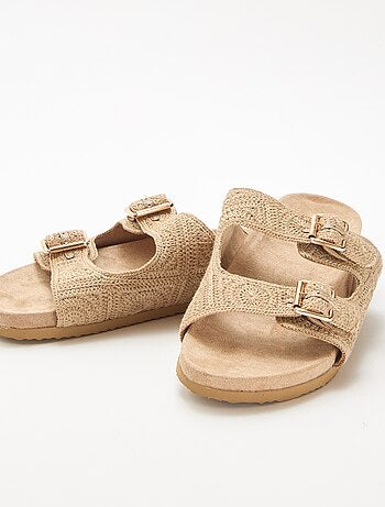 Sandalias con doble tira de macramé