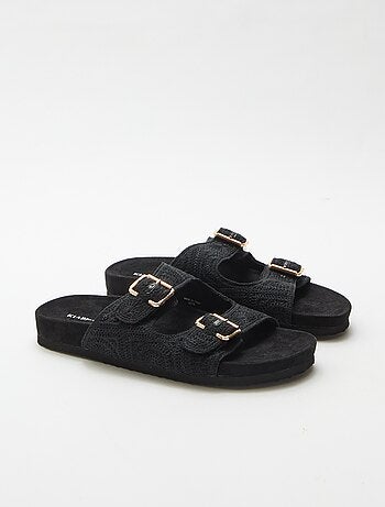 Sandalias con doble tira de macramé