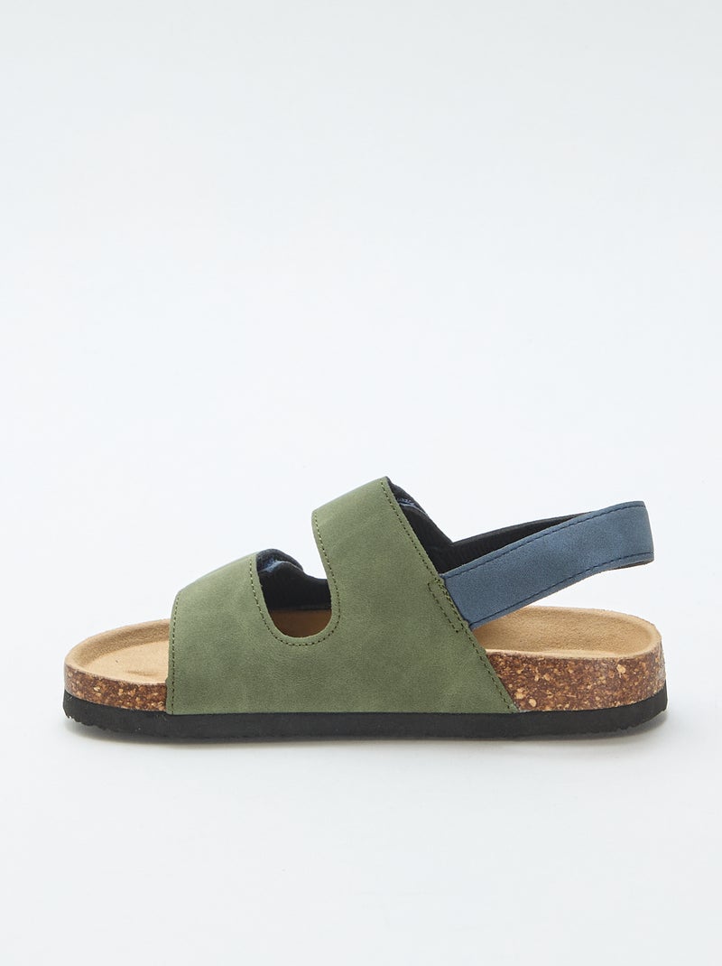 Sandalias con doble tira de velcro Azul - Kiabi