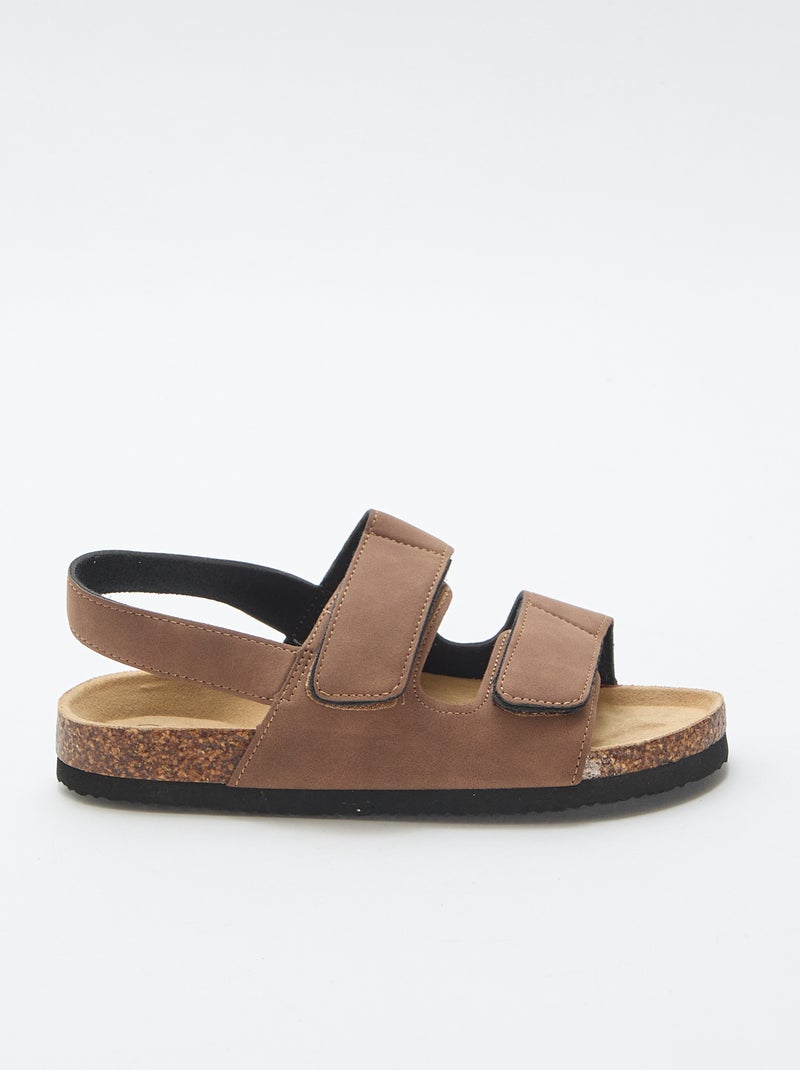 Sandalias con doble tira de velcro Marron - Kiabi