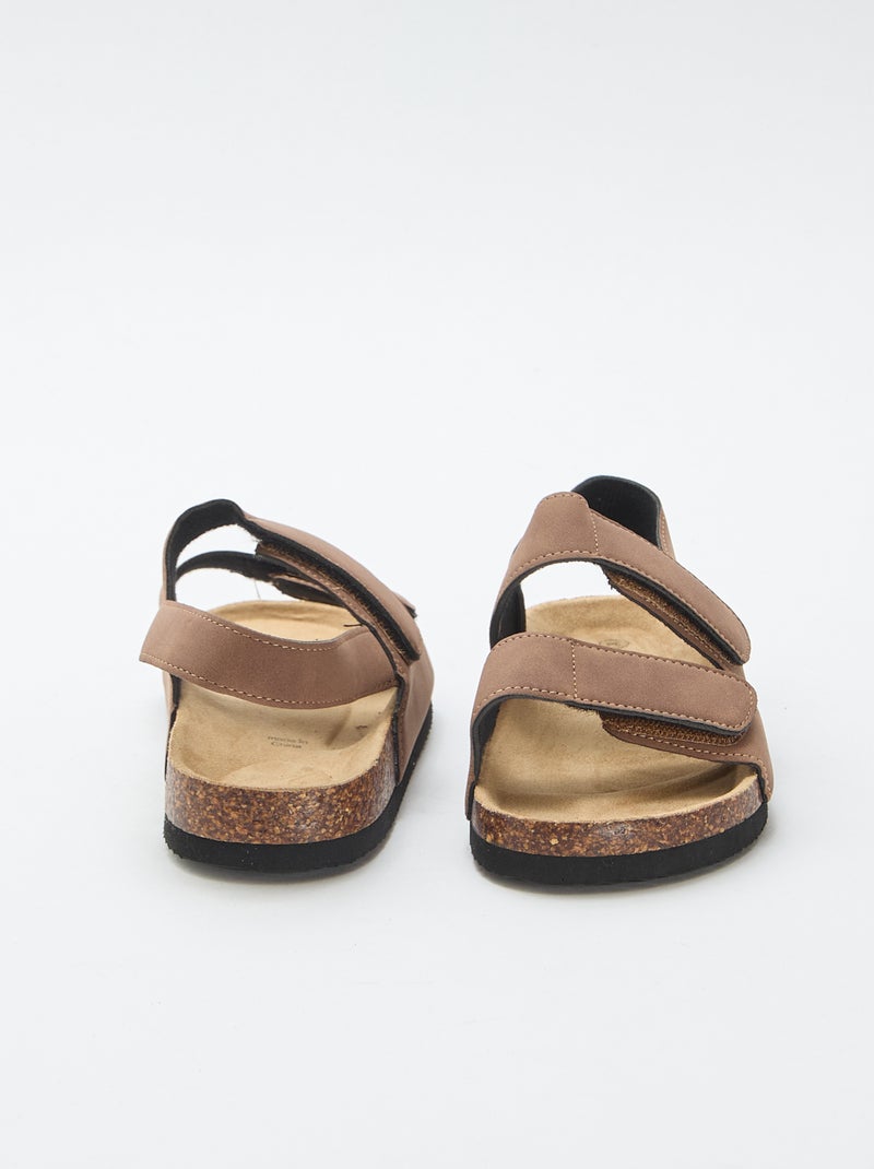Sandalias con doble tira de velcro Marron - Kiabi