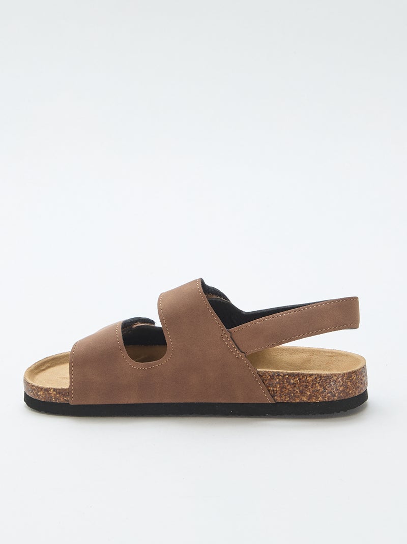 Sandalias con doble tira de velcro Marron - Kiabi