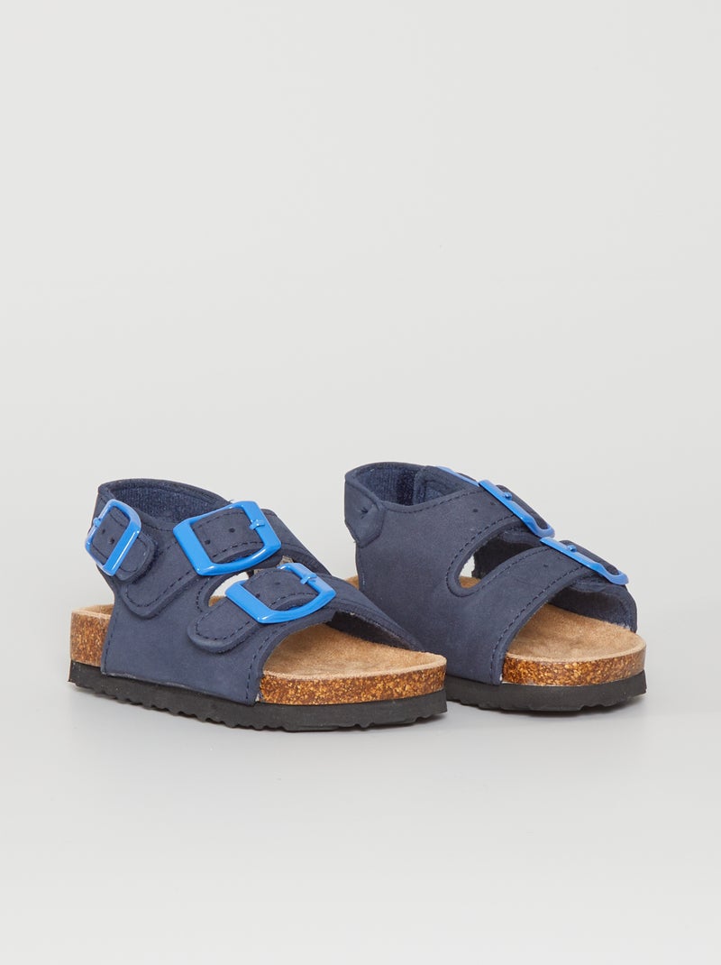 Sandalias con dos tiras azul - Kiabi