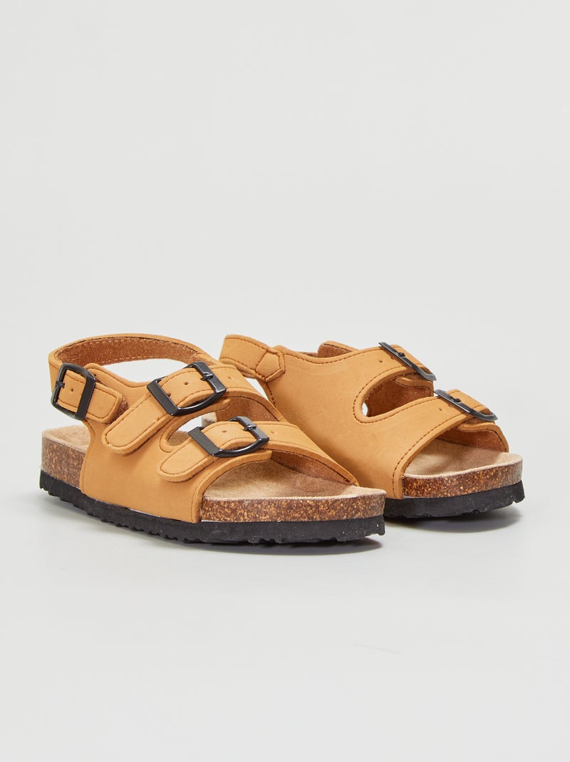 Sandalias con dos tiras camello - Kiabi