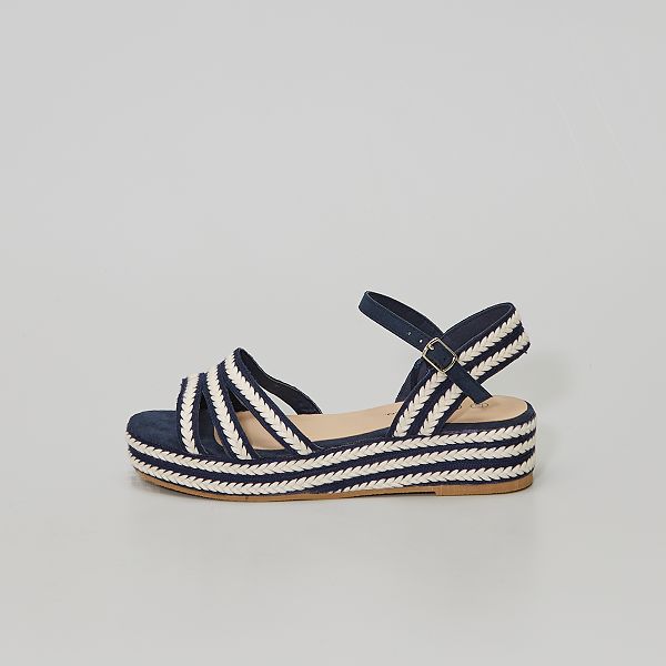 Sandalias con esparto Mujer talla 34 a 48 - azul navy - Kiabi - 24,00€