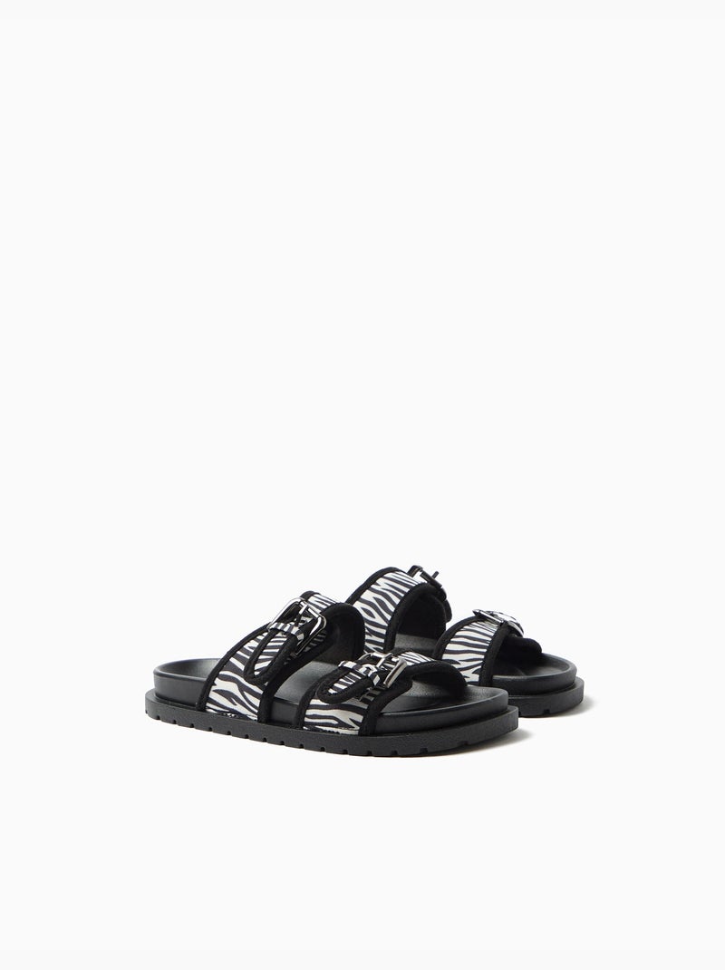 Sandalias con estampado animal, MO Fashion Negro - Kiabi