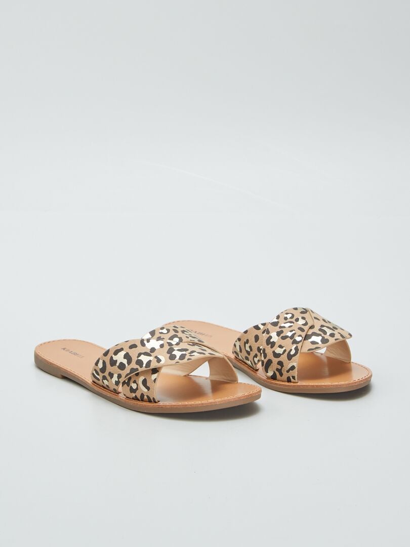 Sandalias con estampado de leopardo MARRON - Kiabi