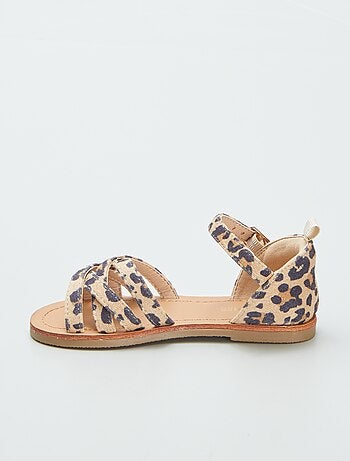 Sandalias con estampado de leopardo