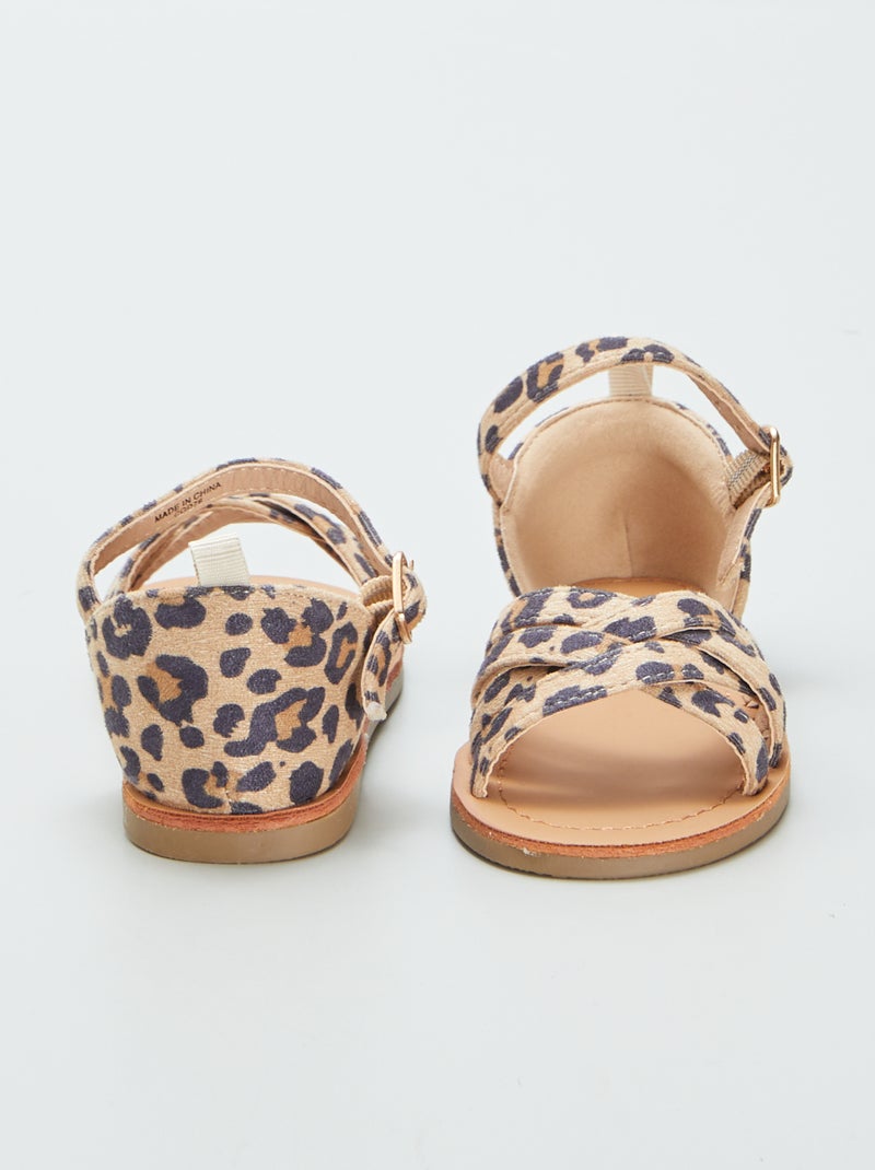 Sandalias con estampado de leopardo MARRON - Kiabi
