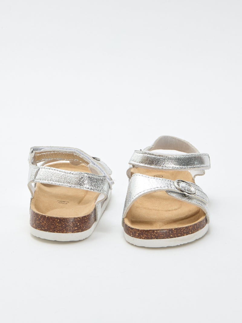 Sandalias con hebilla redonda Gris - Kiabi