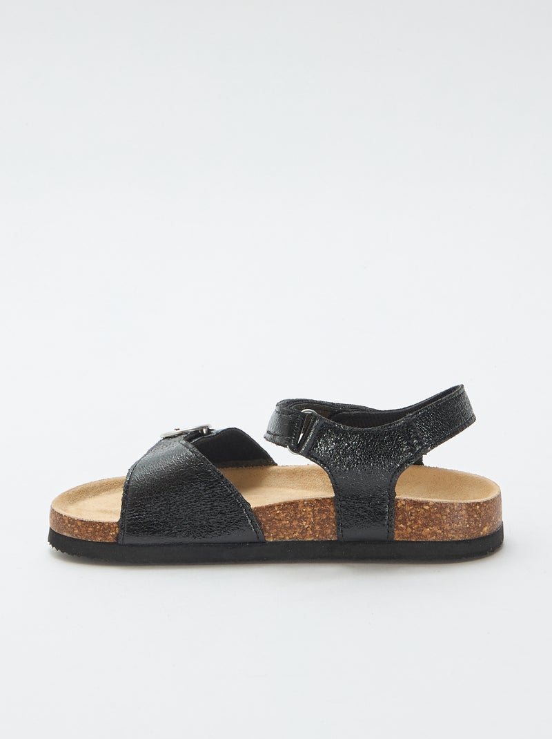 Sandalias con hebilla redonda Negro - Kiabi