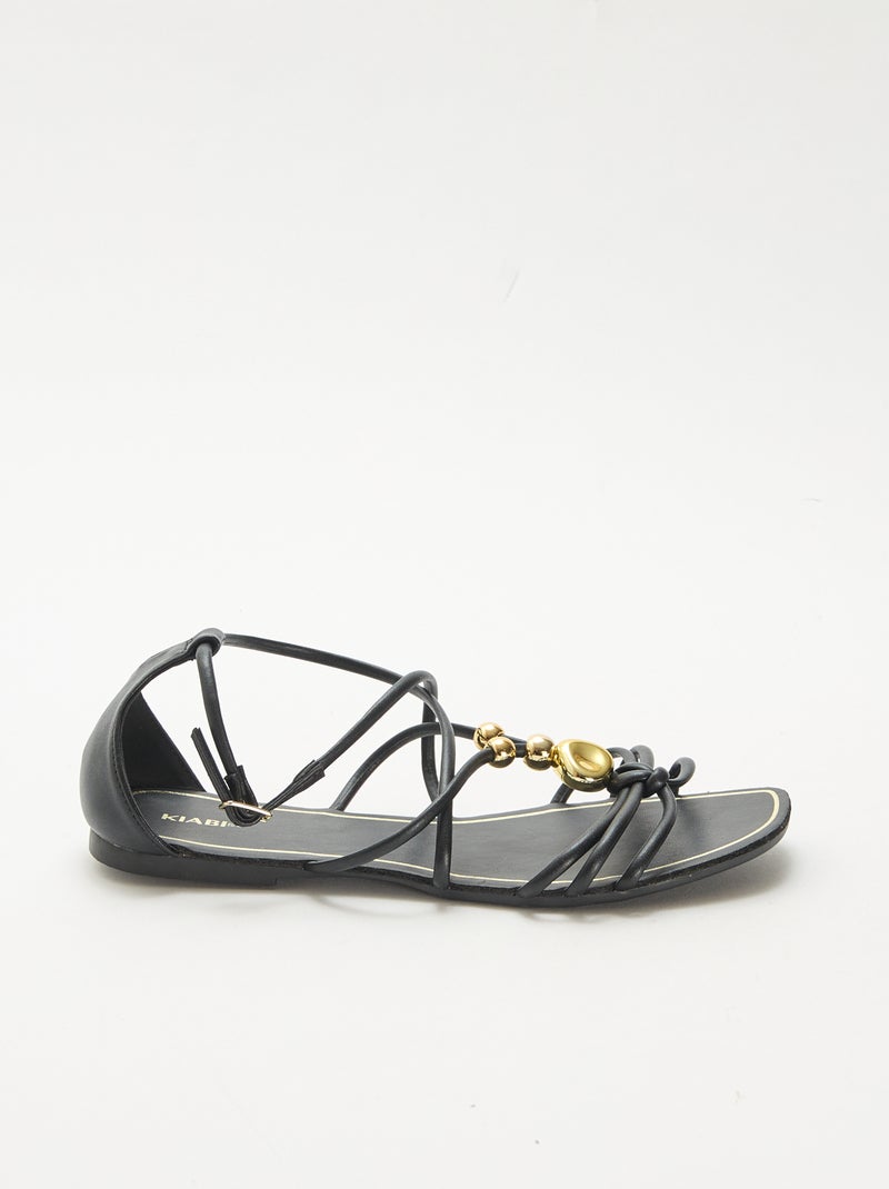 Sandalias con joyas Negro - Kiabi