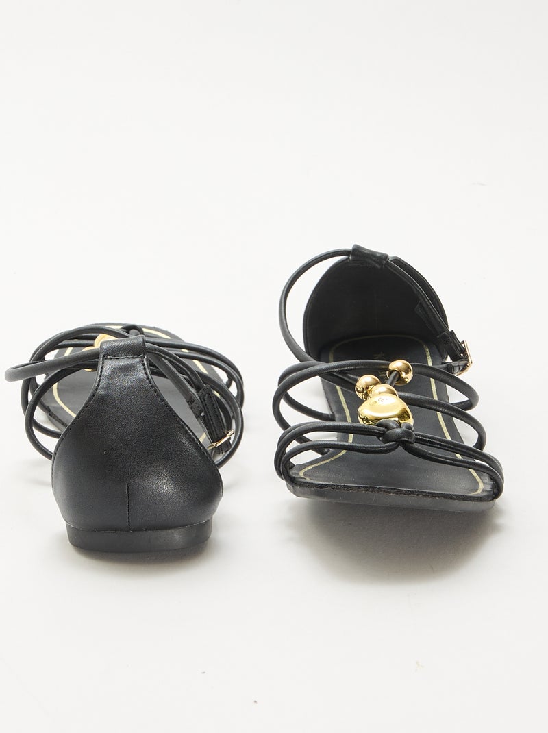 Sandalias con joyas Negro - Kiabi