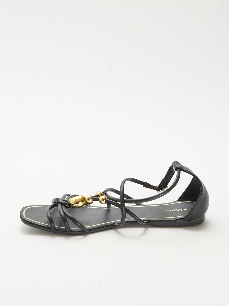 Sandalias con joyas Negro - Kiabi
